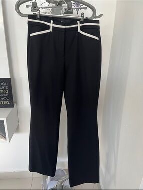 White House Black Market Black Tailored Pants with Subtle Stitching
